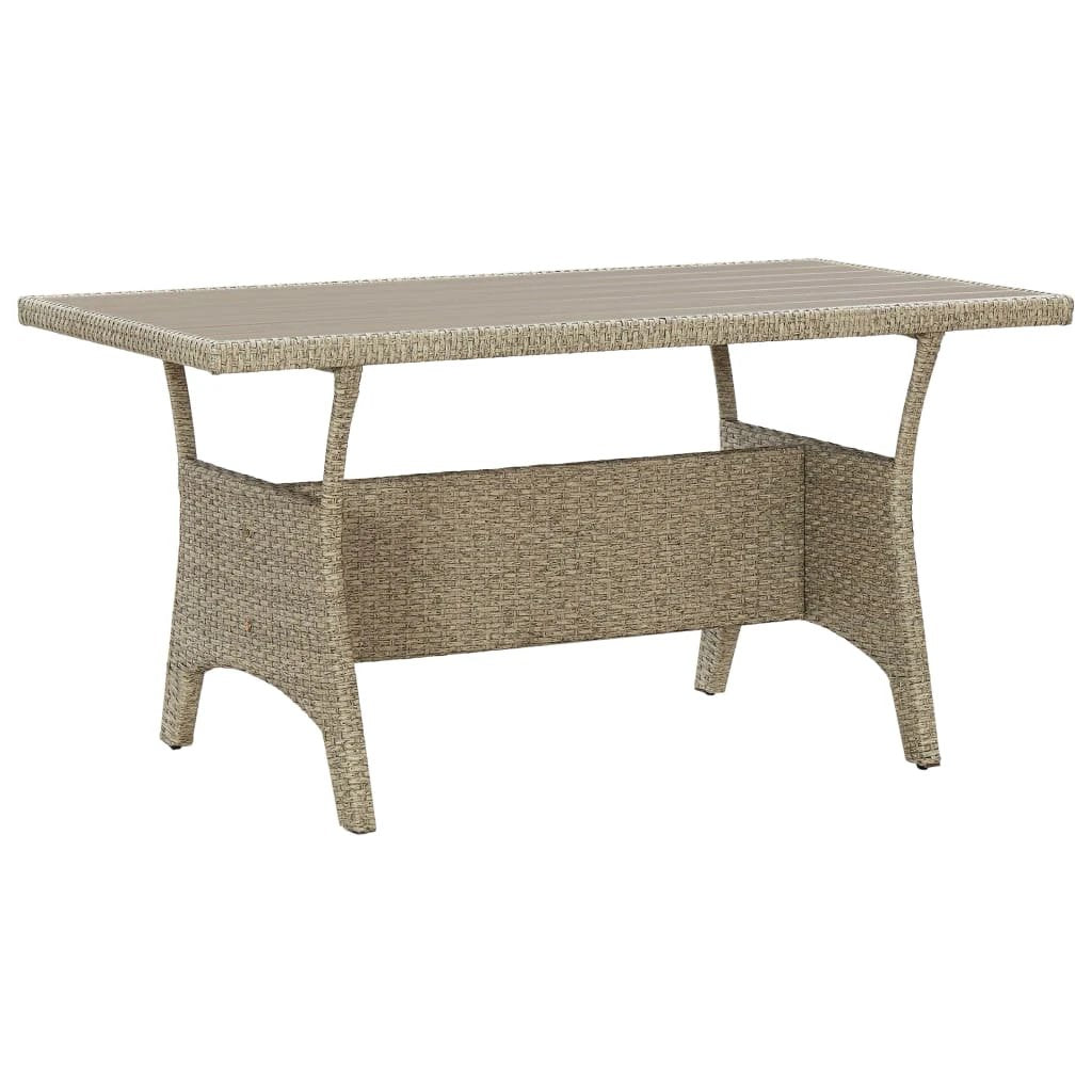 vidaXL Garden Table Grey 120x70x66 cm Poly Rattan by vidaXL