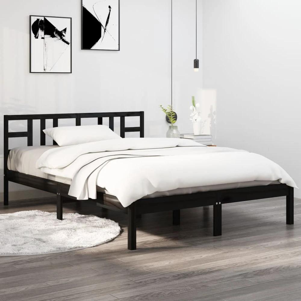 vidaXL Bed Frame White Solid Wood 150x200 cm vidaXL King Size - Uncategorized King Size