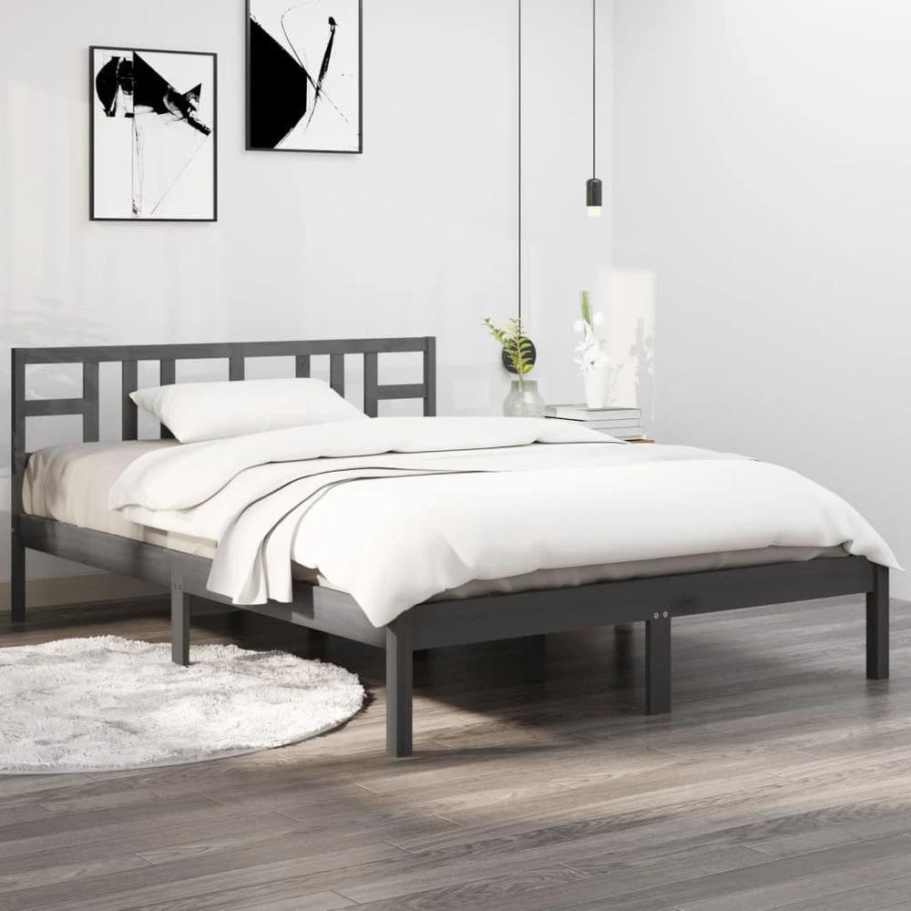 vidaXL Bed Frame White Solid Wood 150x200 cm vidaXL King Size - Uncategorized King Size