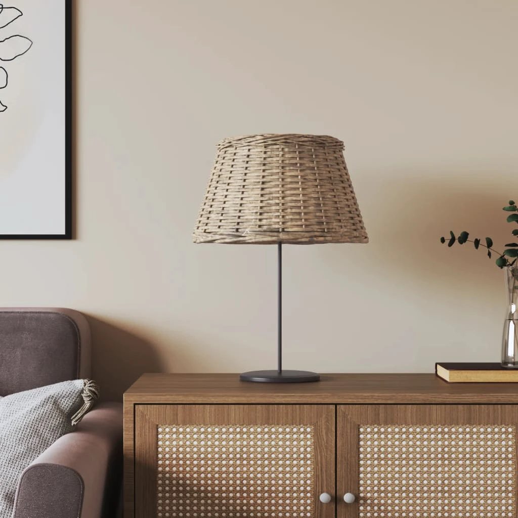 vidaXL Lamp Shade White Ø15x12 cm Wicker by vidaXL