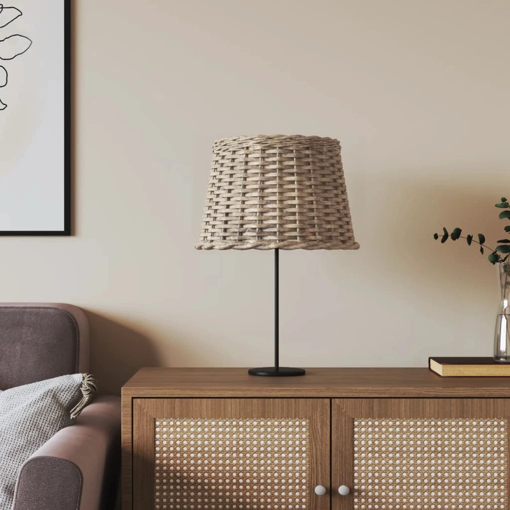 vidaXL Lamp Shade White Ø15x12 cm Wicker by vidaXL