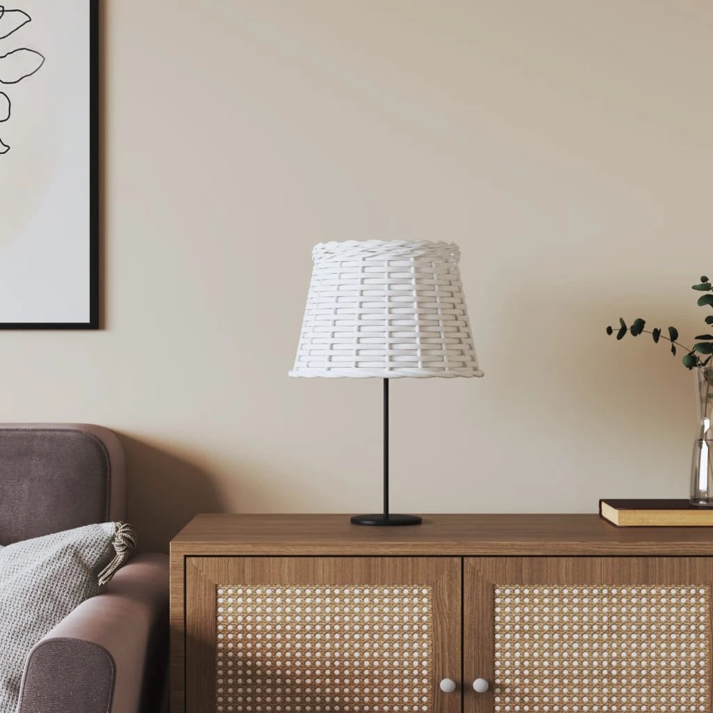 vidaXL Lamp Shade White Ø15x12 cm Wicker by vidaXL