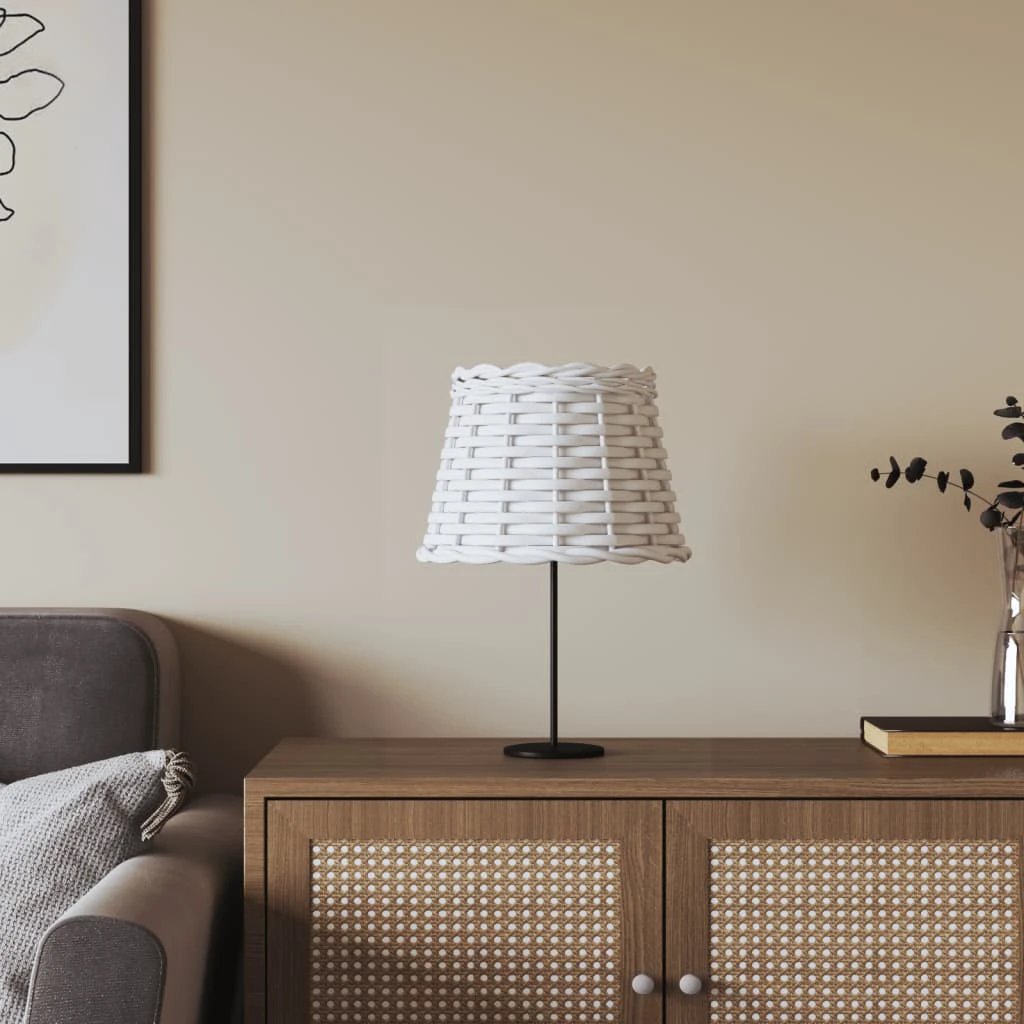 vidaXL Lamp Shade White Ø15x12 cm Wicker by vidaXL
