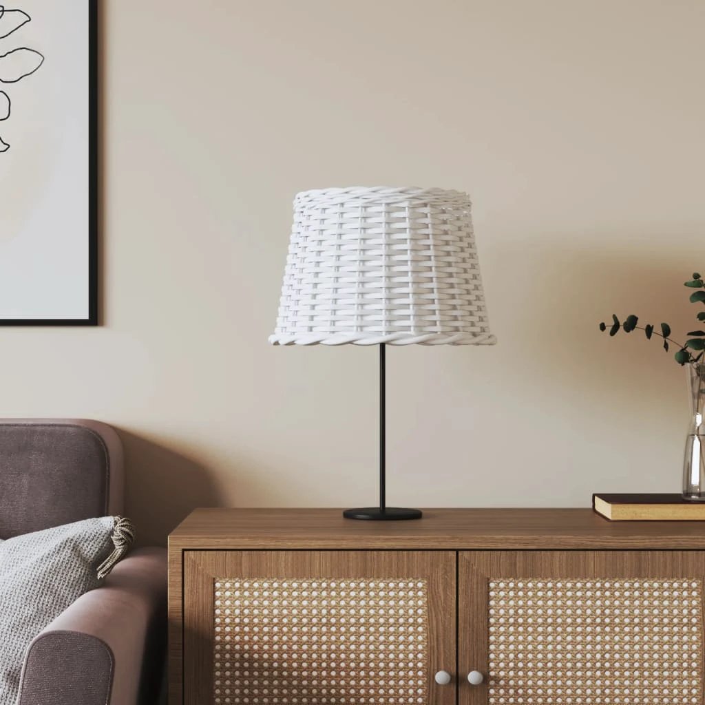 vidaXL Lamp Shade White Ø15x12 cm Wicker by vidaXL