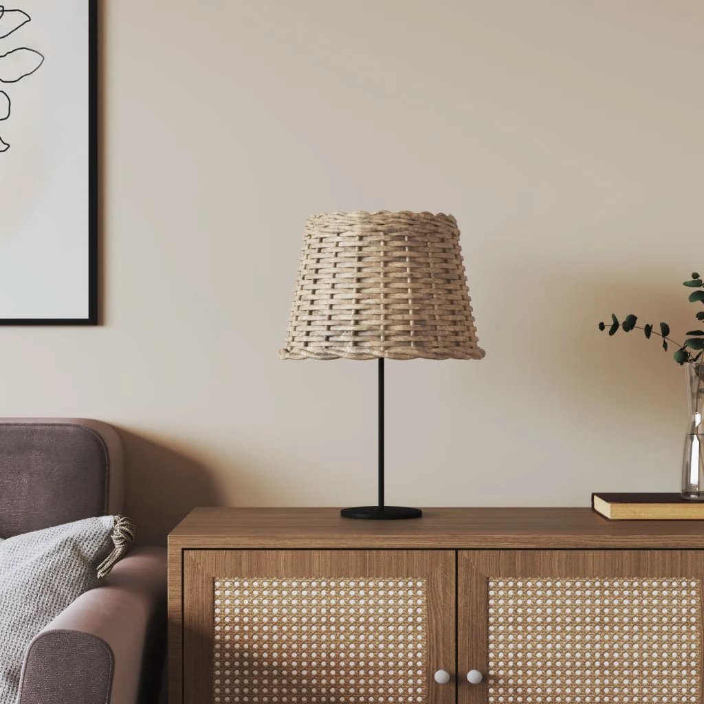 vidaXL Lamp Shade White Ø15x12 cm Wicker by vidaXL