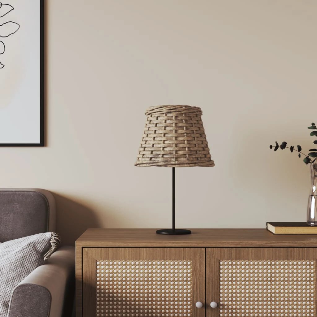 vidaXL Lamp Shade White Ø15x12 cm Wicker by vidaXL