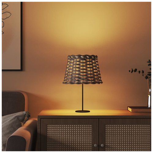 vidaXL Lamp Shade White Ø15x12 cm Wicker by vidaXL