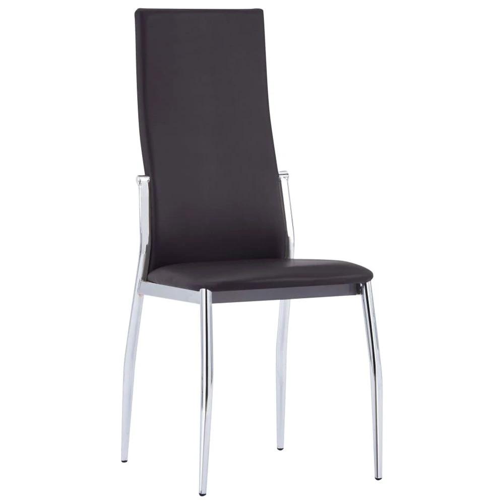 Dining Chairs 4 pcs vidaXL Brown Faux Leather by vidaXL