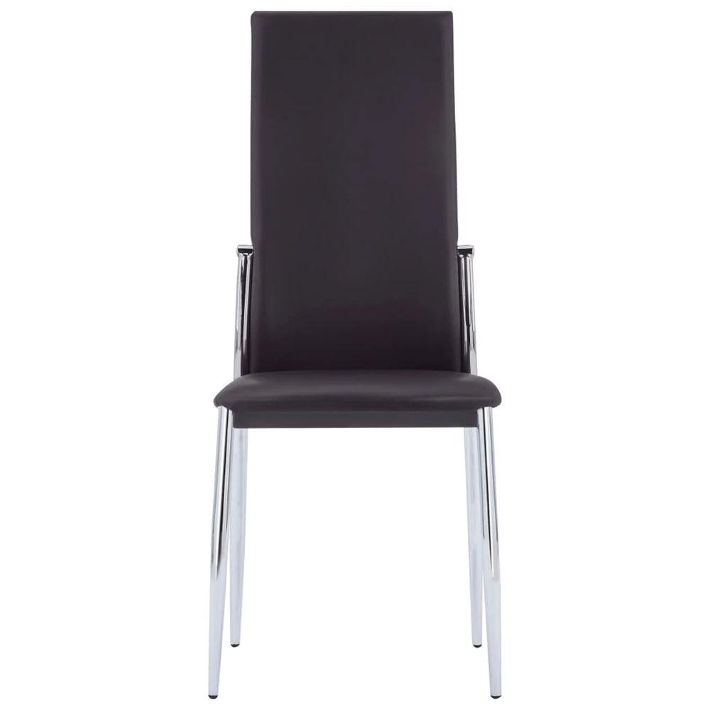 Dining Chairs 4 pcs vidaXL Brown Faux Leather by vidaXL