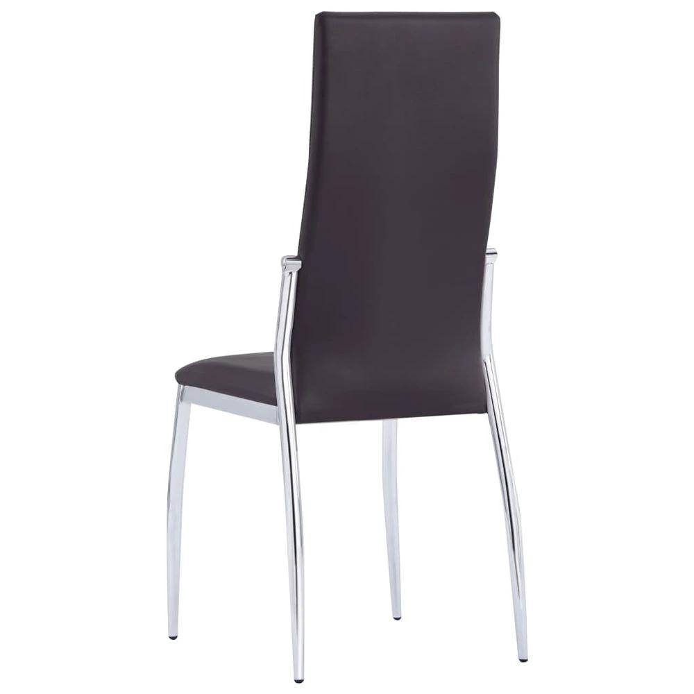 Dining Chairs 4 pcs vidaXL Brown Faux Leather by vidaXL