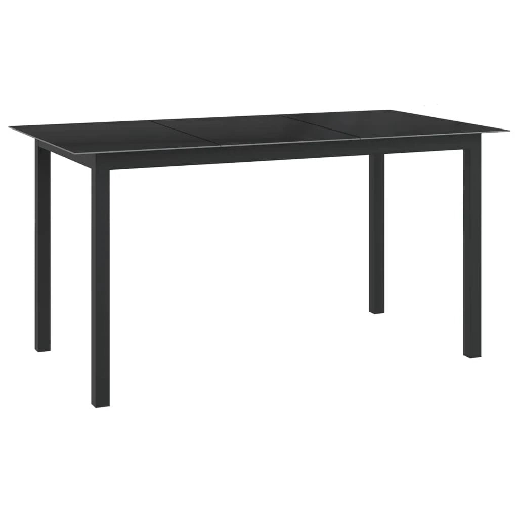 vidaXL Garden Table Black 80x80x74 cm Aluminium and Glass by vidaXL