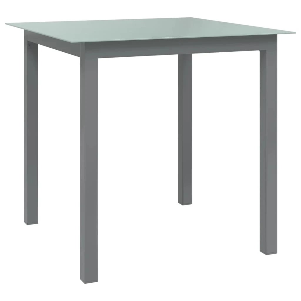 vidaXL Garden Table Black 80x80x74 cm Aluminium and Glass by vidaXL