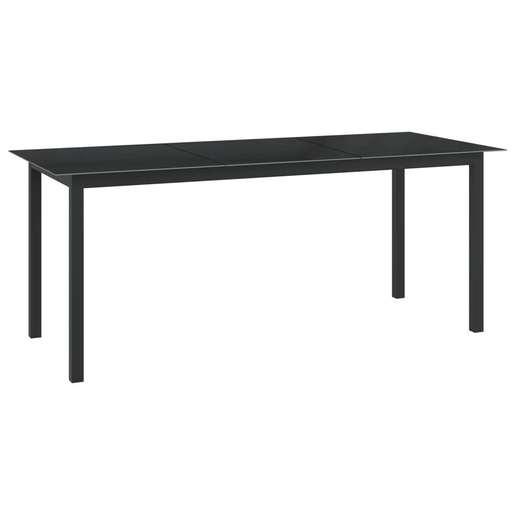 vidaXL vidaXL Garden Table Black 80x80x74 cm Aluminium and Glass -