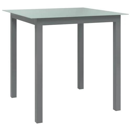 vidaXL Garden Table Black 80x80x74 cm Aluminium and Glass by vidaXL