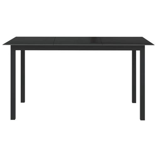 vidaXL vidaXL Garden Table Black 80x80x74 cm Aluminium and Glass -