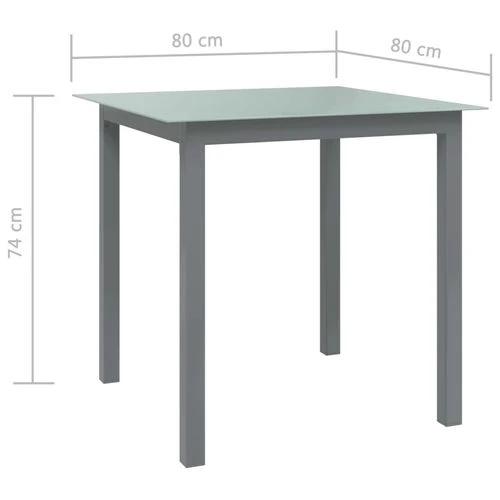 vidaXL Garden Table Black 80x80x74 cm Aluminium and Glass by vidaXL