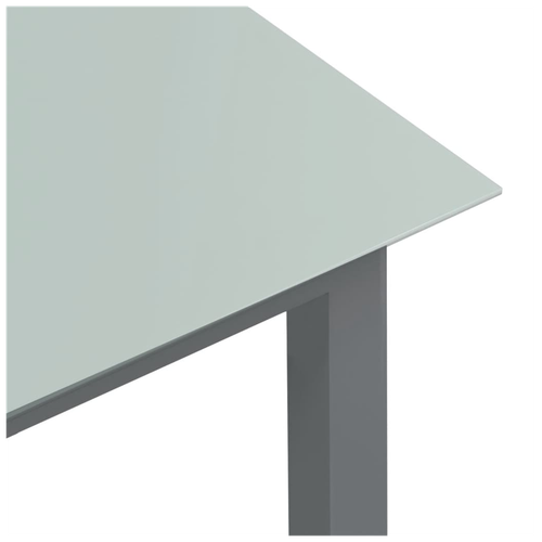 vidaXL Garden Table Black 80x80x74 cm Aluminium and Glass by vidaXL