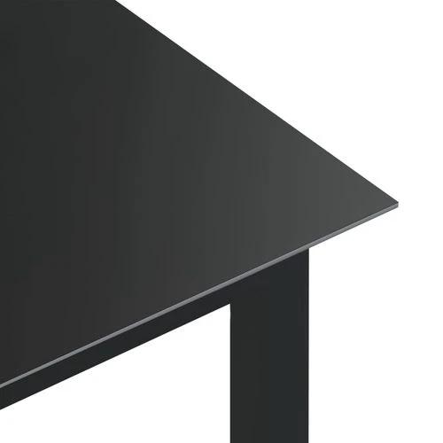 vidaXL Garden Table Black 80x80x74 cm Aluminium and Glass by vidaXL