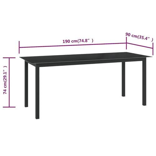 vidaXL Garden Table Black 80x80x74 cm Aluminium and Glass by vidaXL