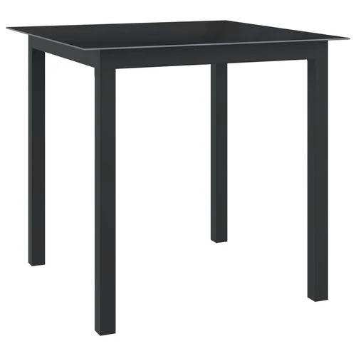 vidaXL Garden Table Black 80x80x74 cm Aluminium and Glass by vidaXL