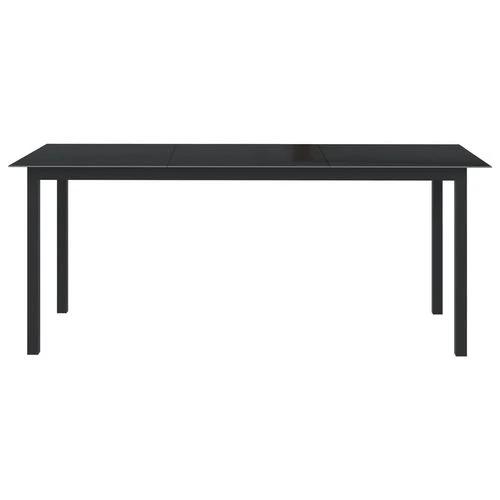 vidaXL Garden Table Black 80x80x74 cm Aluminium and Glass by vidaXL