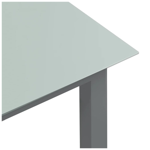 vidaXL Garden Table Black 80x80x74 cm Aluminium and Glass by vidaXL