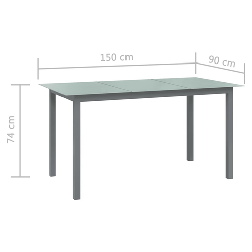 vidaXL vidaXL Garden Table Black 80x80x74 cm Aluminium and Glass -