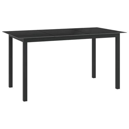 vidaXL vidaXL Garden Table Black 80x80x74 cm Aluminium and Glass -