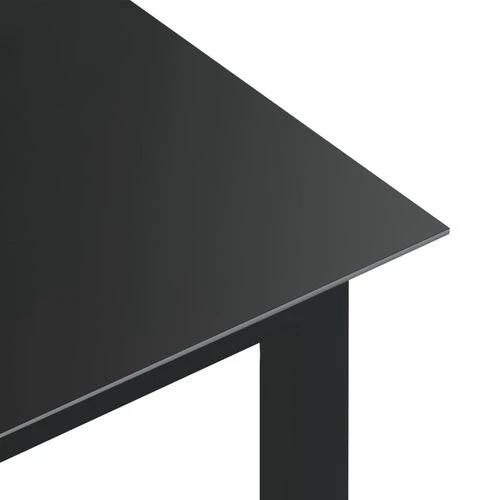 vidaXL vidaXL Garden Table Black 80x80x74 cm Aluminium and Glass -