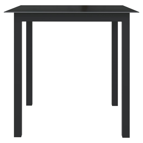 vidaXL vidaXL Garden Table Black 80x80x74 cm Aluminium and Glass -