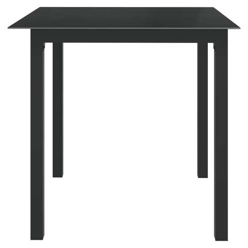 vidaXL vidaXL Garden Table Black 80x80x74 cm Aluminium and Glass -