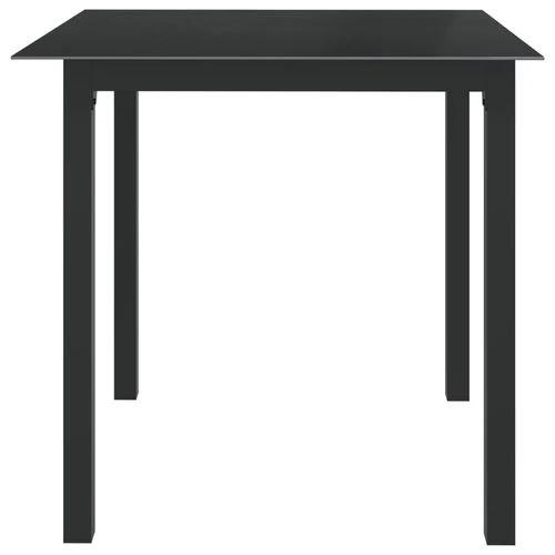 vidaXL Garden Table Black 80x80x74 cm Aluminium and Glass by vidaXL
