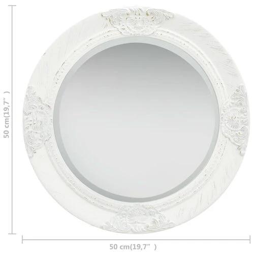 vidaXL Wall Mirror Baroque Style 50 cm White by vidaXL