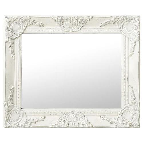 vidaXL Wall Mirror Baroque Style 40x40 cm White by vidaXL