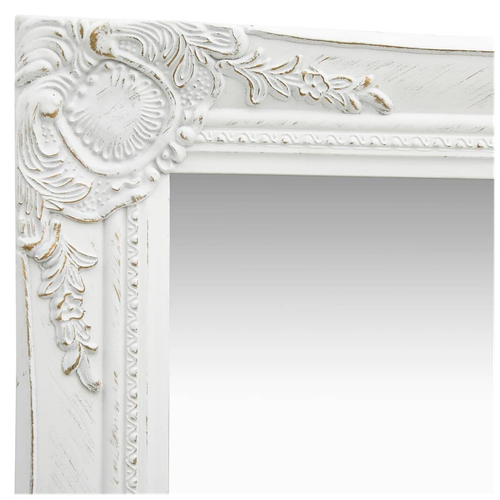 vidaXL Wall Mirror Baroque Style 40x40 cm White by vidaXL