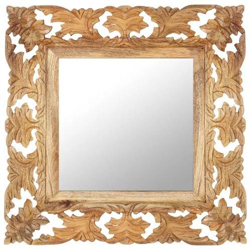 vidaXL Hand Carved Mirror Brown 50x50 cm Solid Mango Wood by vidaXL