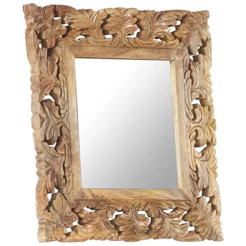 vidaXL Hand Carved Mirror Brown 50x50 cm Solid Mango Wood by vidaXL