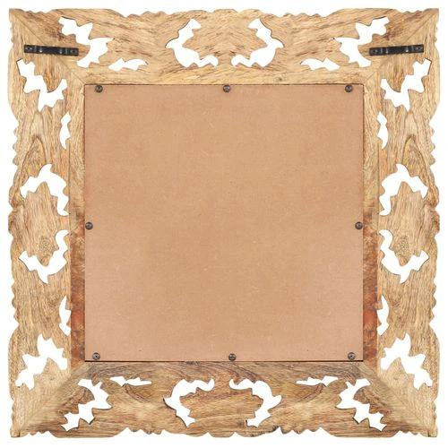 vidaXL Hand Carved Mirror Brown 50x50 cm Solid Mango Wood - Mirror
