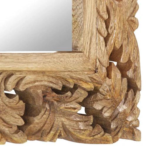 vidaXL Hand Carved Mirror Brown 50x50 cm Solid Mango Wood - Mirror