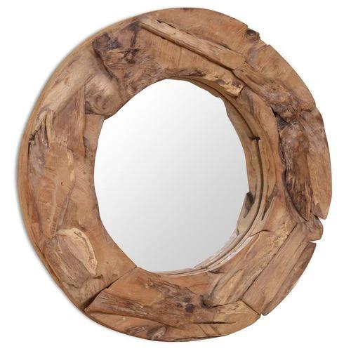 vidaXL Decorative Mirror Teak 60 cm Round - Mirror