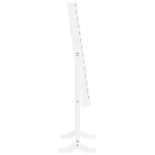 vidaXL Mirror Jewellery Cabinet with LED Lights Free Standing White - Mirror from vidaXL