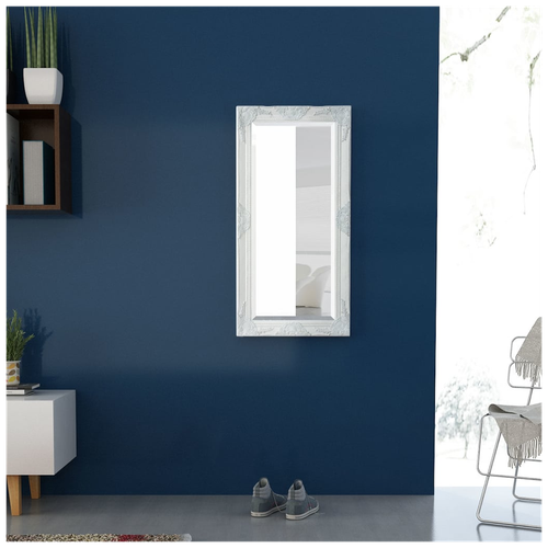 vidaXL vidaXL Wall Mirror Baroque Style 100x50 cm White - Mirror