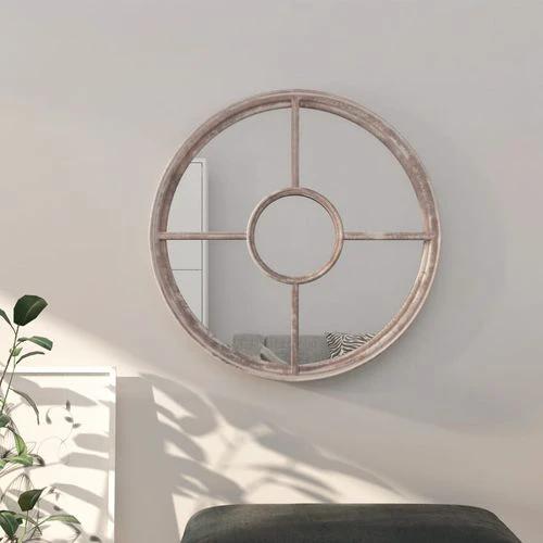 vidaXL Mirror Sand 40x4 cm Iron Round for Indoor Use - Mirror