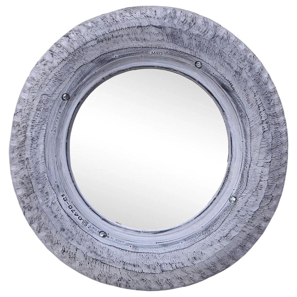 Mirror White 50 cm vidaXL Reclaimed Rubber Tyre by vidaXL