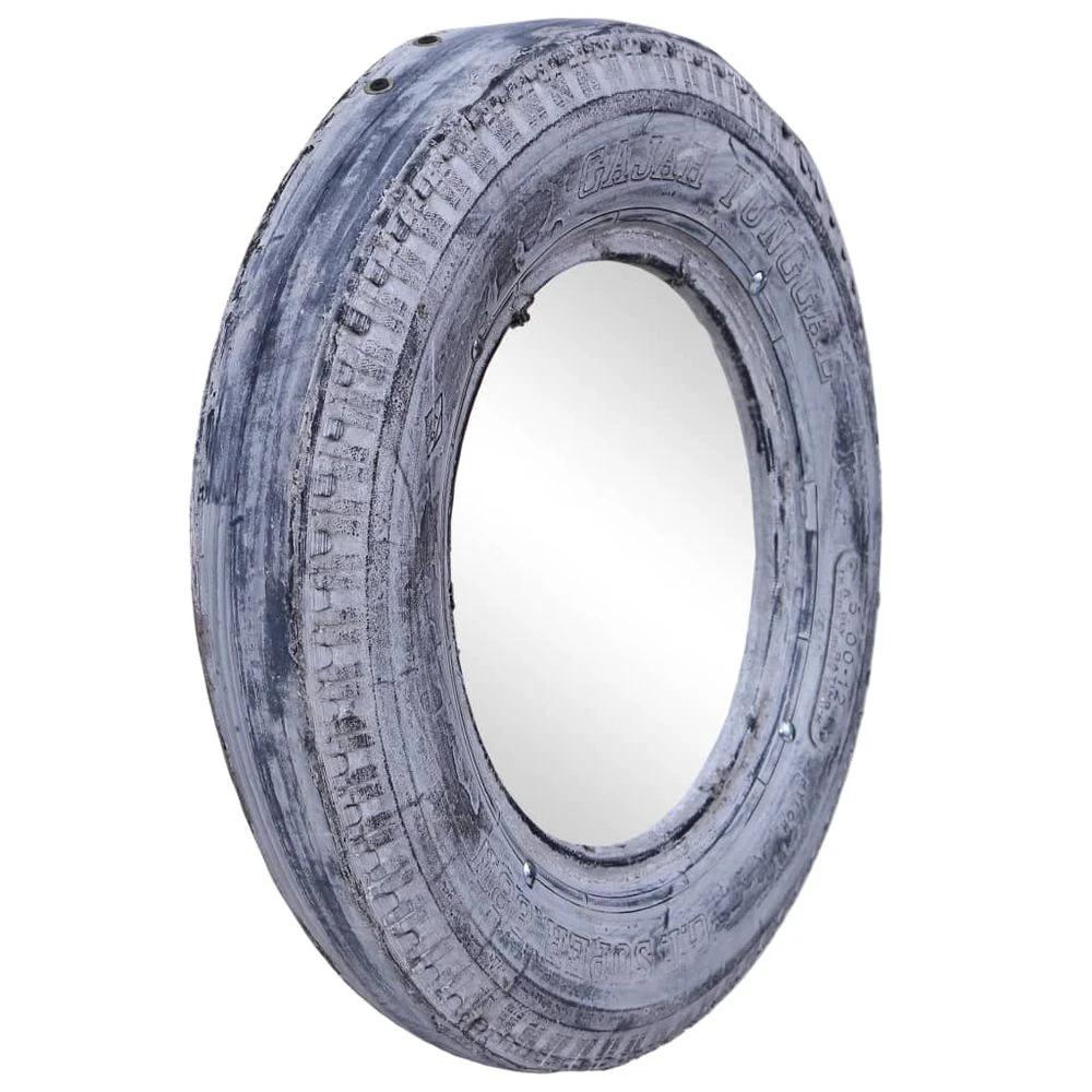 Mirror White 50 cm vidaXL Reclaimed Rubber Tyre by vidaXL
