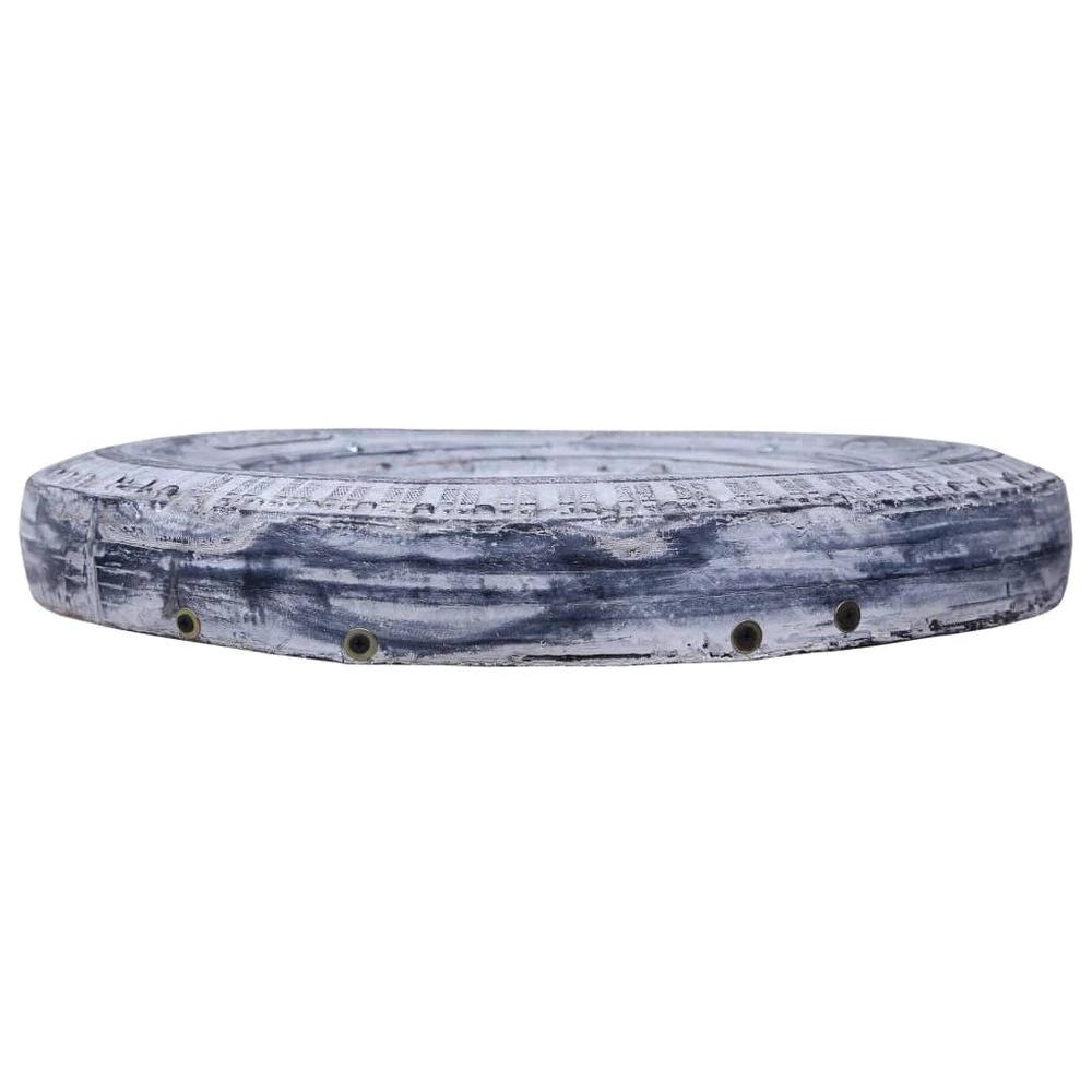 Mirror White 50 cm vidaXL Reclaimed Rubber Tyre by vidaXL