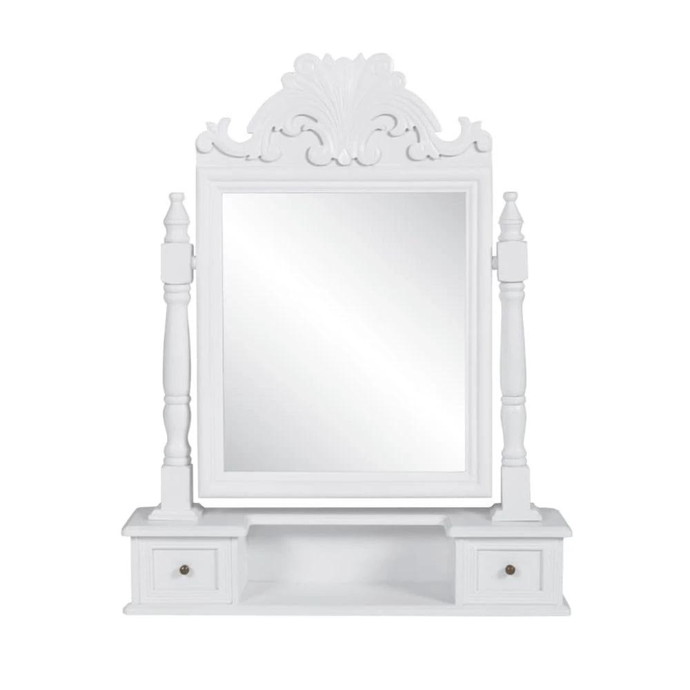 Vanity Makeup Table with Rectangular Swing Mirror vidaXLMDF by vidaXL