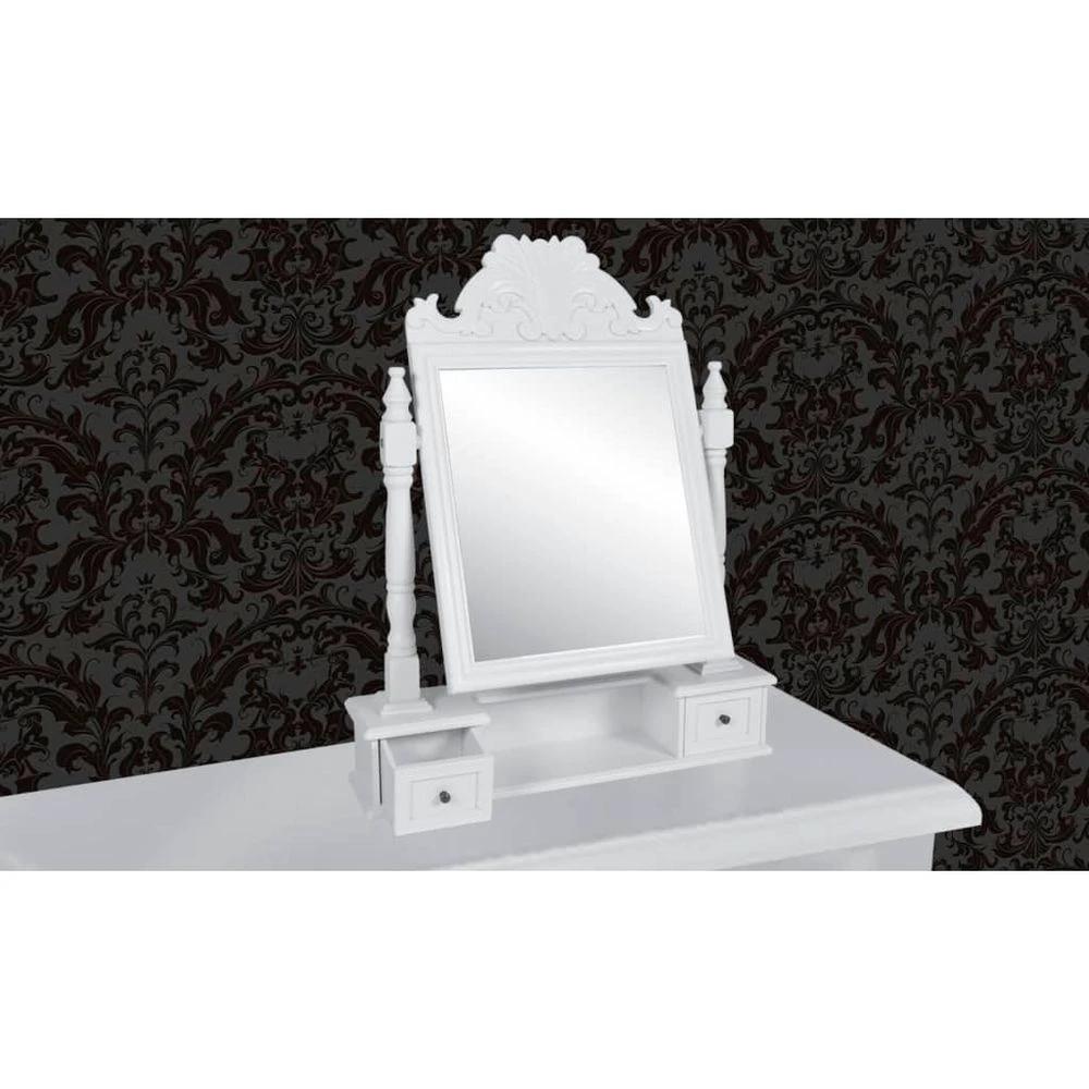 Vanity Makeup Table with Rectangular Swing Mirror vidaXLMDF by vidaXL