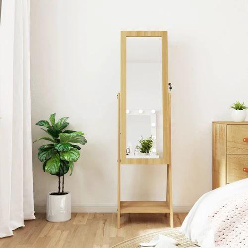 vidaXL vidaXL Mirror Jewellery Cabinet with LED Lights Free Standing - Mirror