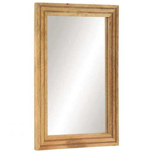 vidaXL Bathroom Mirror 50x70 cm Solid Wood Rough Mango and Glass - Mirror